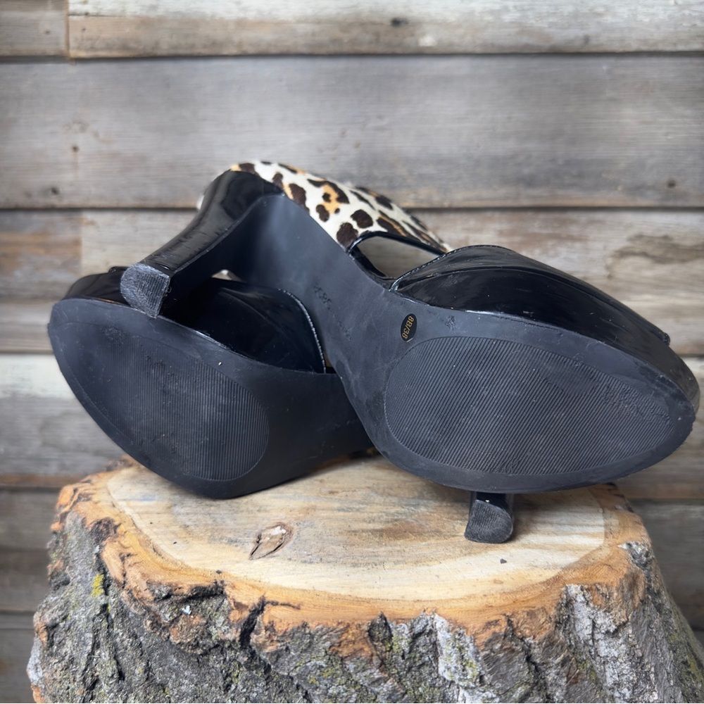 Bcbgeneration Black And Cheetah Patent Leather Pl… - image 4